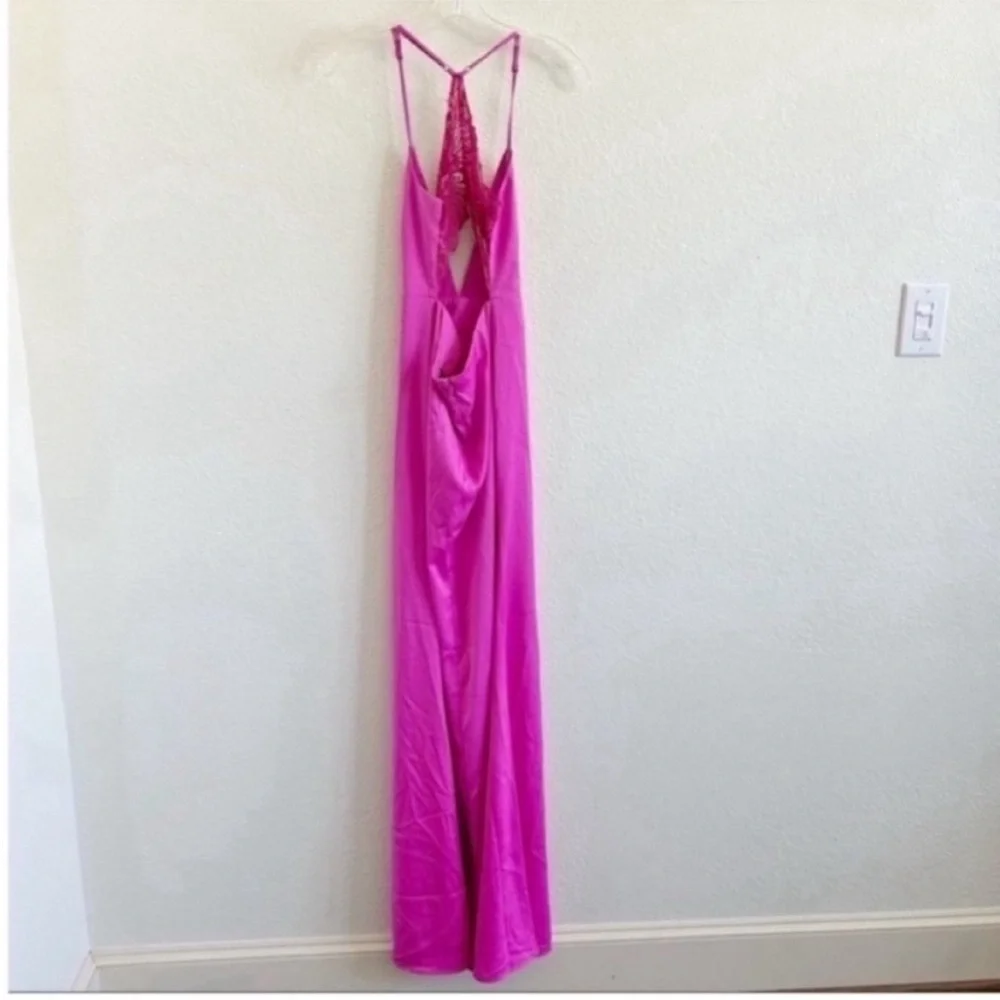 NBD Helen Satin Slip Lace Back Maxi Dress NWT - Picture 5 of 9